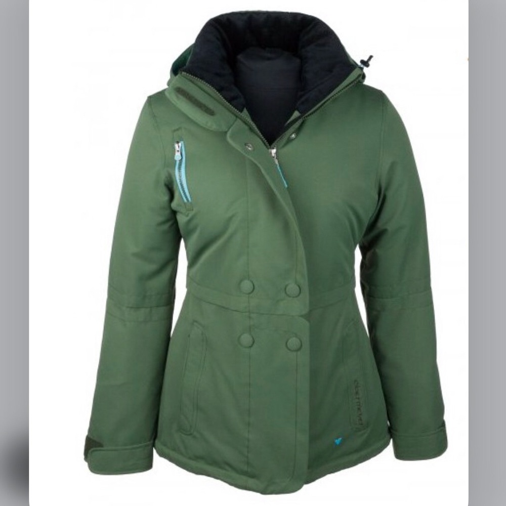 Obermeyer Women's Ski Jacket in Olive Green with Black Lining